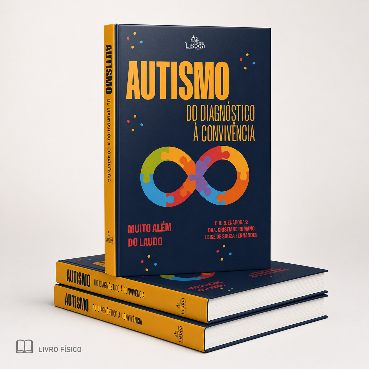 Mockup tridimensional do livro Autismo: do Diagnóstico à Convivência